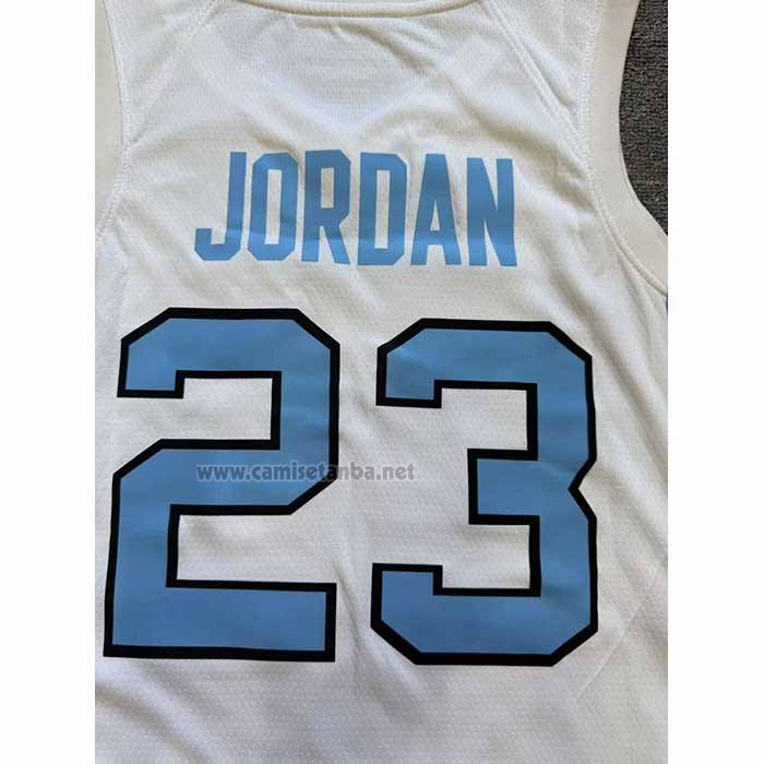 Camiseta NCAA North Carolina Tar Heels Michael Jordan NO 23 Blanco